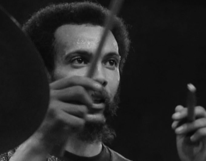 photo of Milford Graves performing on live French TV in 1973